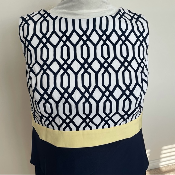 NWT Laura Plus fitted tierd blue and yellow dress - Picture 5 of 9